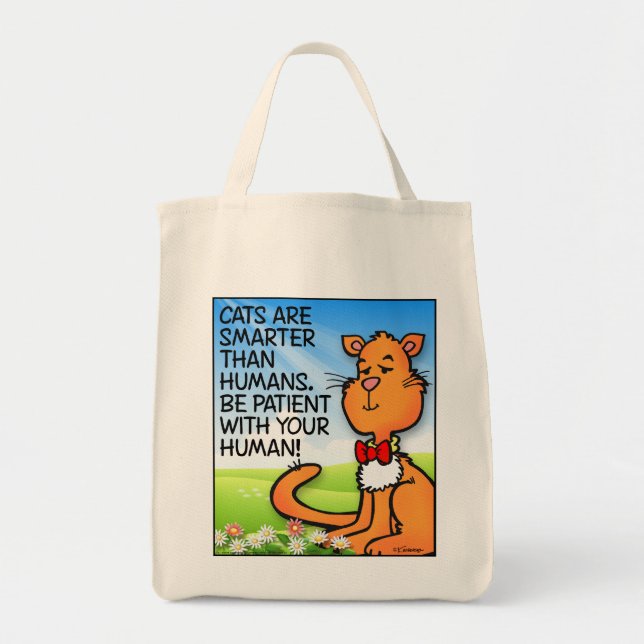 Bolso De Tela Los Gatos Son Más Inteligentes (Frente)