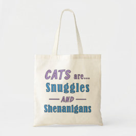 Bolso De Tela Los gatos son Snuggles y Shenanigans