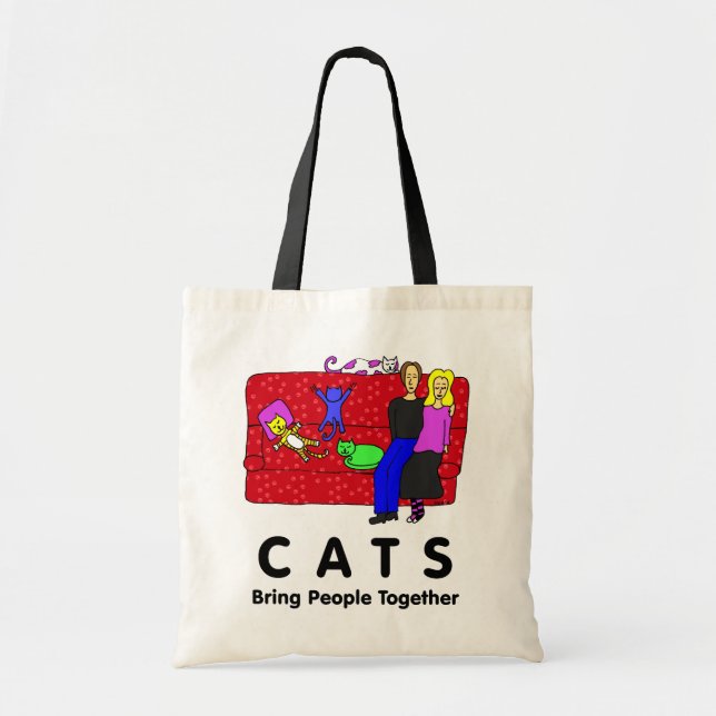 Bolso De Tela Los gatos traen a gente juntos (Frente)