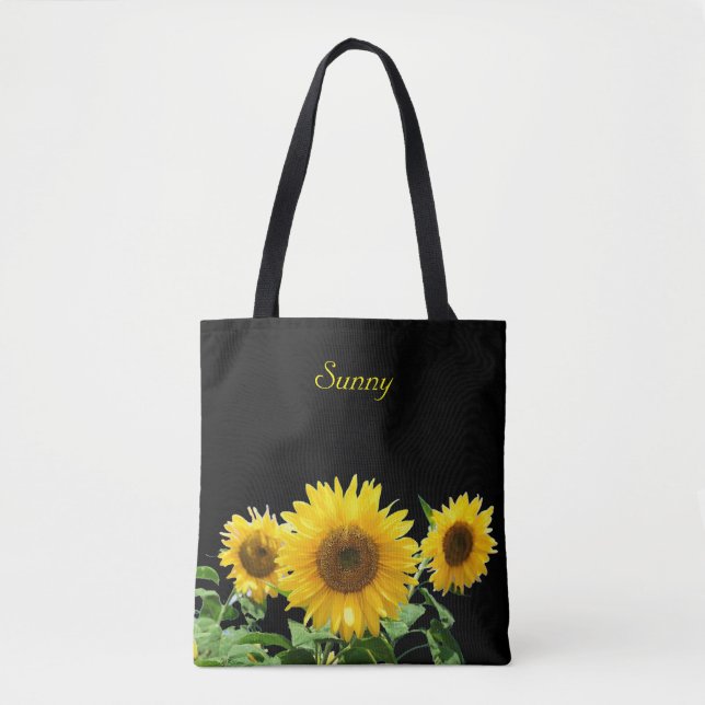 Bolso De Tela Los girasoles en negro (Anverso)