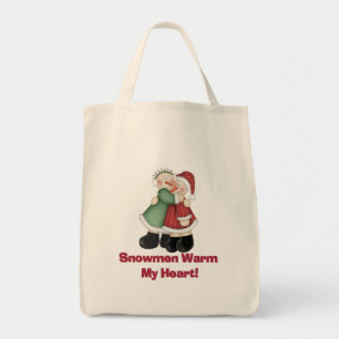 Bolso De Tela Los hombres de nieve calientan mis camisetas y reg