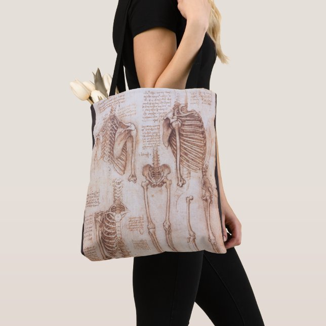 Bolso De Tela Los huesos de esqueleto de anatomía humana de Leon (Detalle)