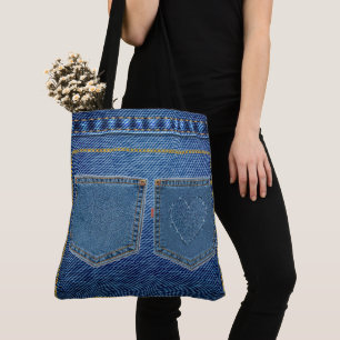 Bolso De Tela Los jeans azules parecen carados