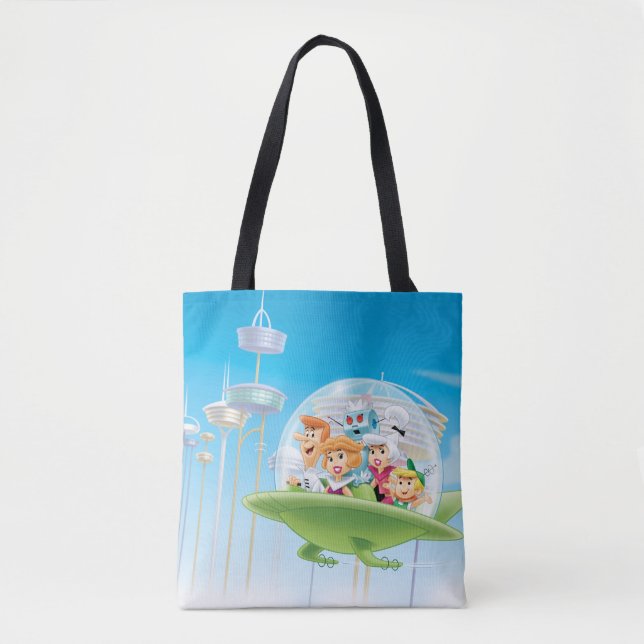 Bolso De Tela Los Jetsons | Automóvil Familiar Volador (Anverso)