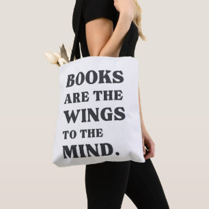 Bolso De Tela "Los libros son las alas de las mentes" Pun