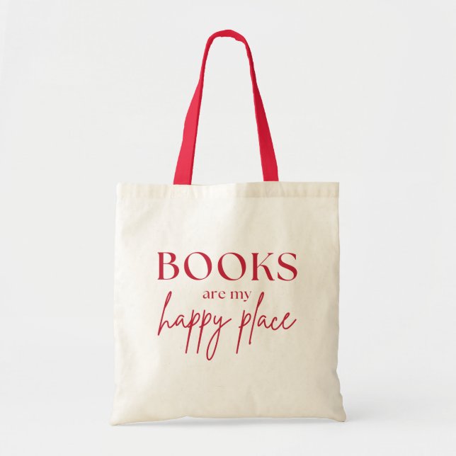 Bolso De Tela Los libros son mi lugar feliz (Frente)