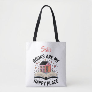Bolso De Tela Los libros son mi lugar feliz personalizado