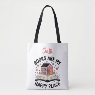 Bolso De Tela Los libros son mi lugar feliz personalizado
