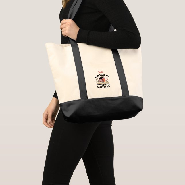 Bolso De Tela Los libros son mi lugar feliz personalizado (Anverso (producto))