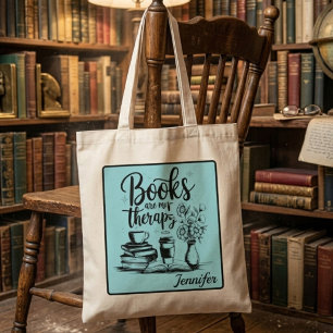 Bolso De Tela Los Libros Son Mi Terapia Amante de Libros Perso
