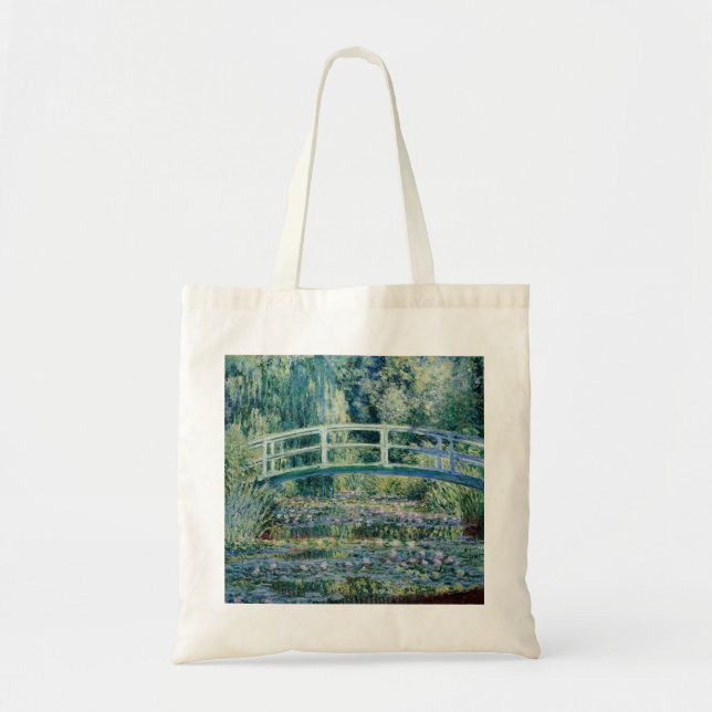 Bolso De Tela Los lirios de agua de Monet y el japonés (Frente)
