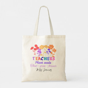 Bolso De Tela Los maestros plantan semillas que crecen vida de m