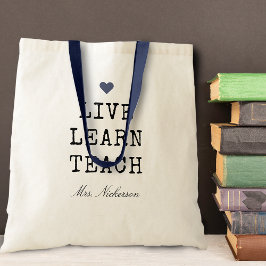 Bolso De Tela Los maestros viven aprenden enseñan corazón
