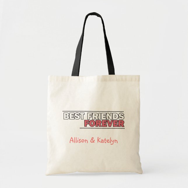 Bolso De Tela Los mejores amigos personalizaron para siempre (Frente)