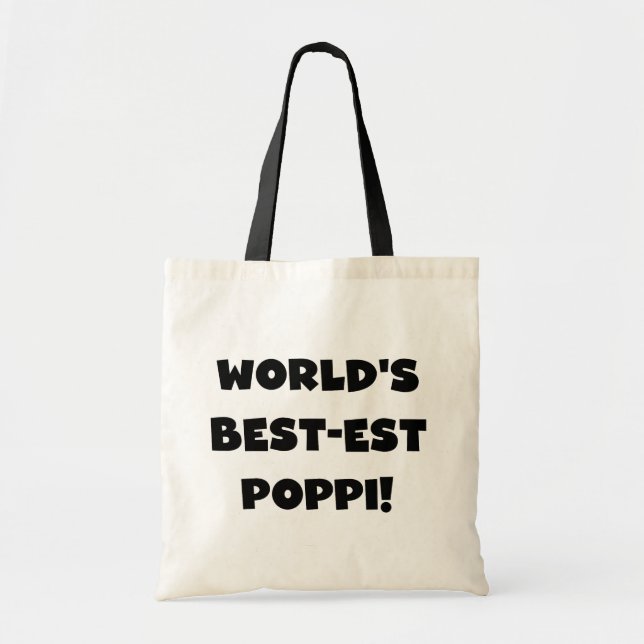 Bolso De Tela Los mejores regalos de texto en negro de Poppi del (Frente)