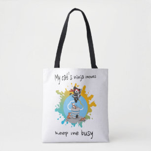 Bolso De Tela Los movimientos ninja de mi gato me mantienen ocup
