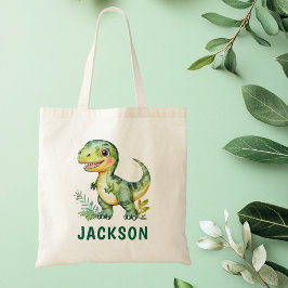 Bolso De Tela Los niños adoran dinosaurio personalizado