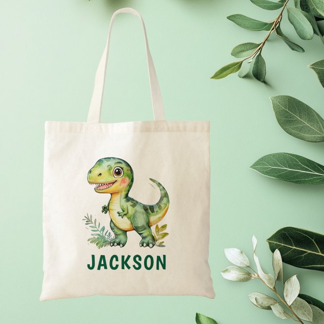 Bolso De Tela Los niños adoran dinosaurio personalizado (Subido por el creador)