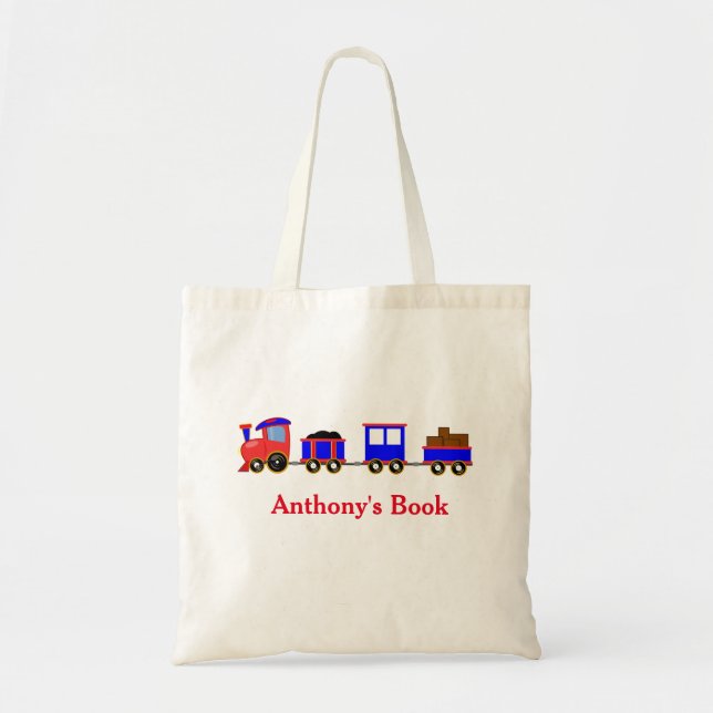 Bolso De Tela Los niños azules rojos del tren nombraron la (Frente)