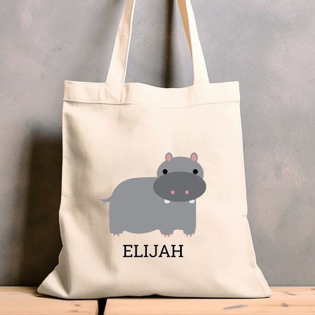 Bolso De Tela Los niños de Hipopótamo Cuto Personalizado (Subido por el creador)