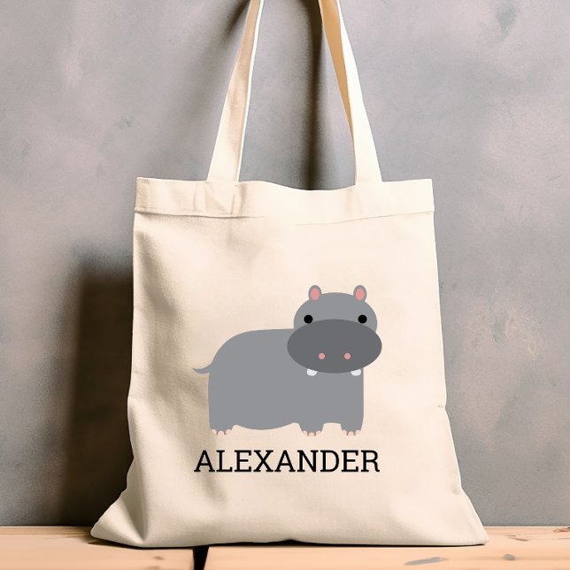 Bolso De Tela Los niños de Hipopótamo Cuto Personalizado (Subido por el creador)