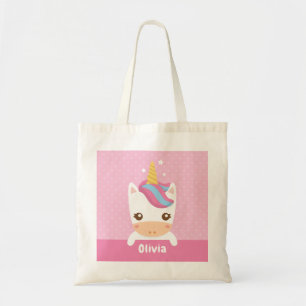 Bolso De Tela Los niños del rosa del unicornio de Kawaii