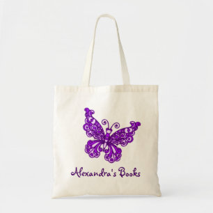 Bolso De Tela Los niños púrpuras de la mariposa nombraron la