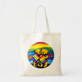 Bolso De Tela Los osos aman a la pareja LGBT bandera arcoiris