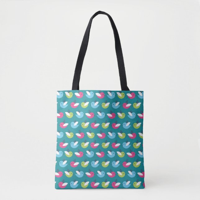 Bolso De Tela Los pájaros modelan el azul (Anverso)