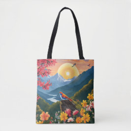 Bolso De Tela Los Pájaros Tempranos Disfrutan Del Amanecer Entre