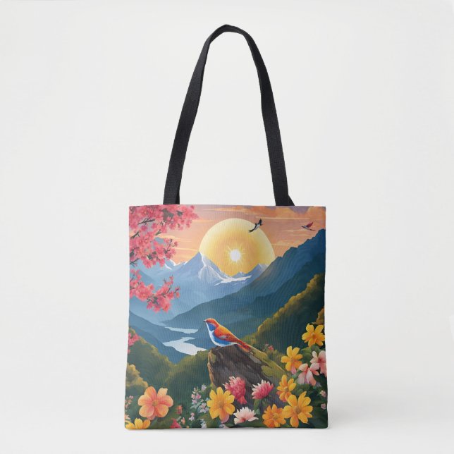 Bolso De Tela Los Pájaros Tempranos Disfrutan Del Amanecer Entre (Anverso)