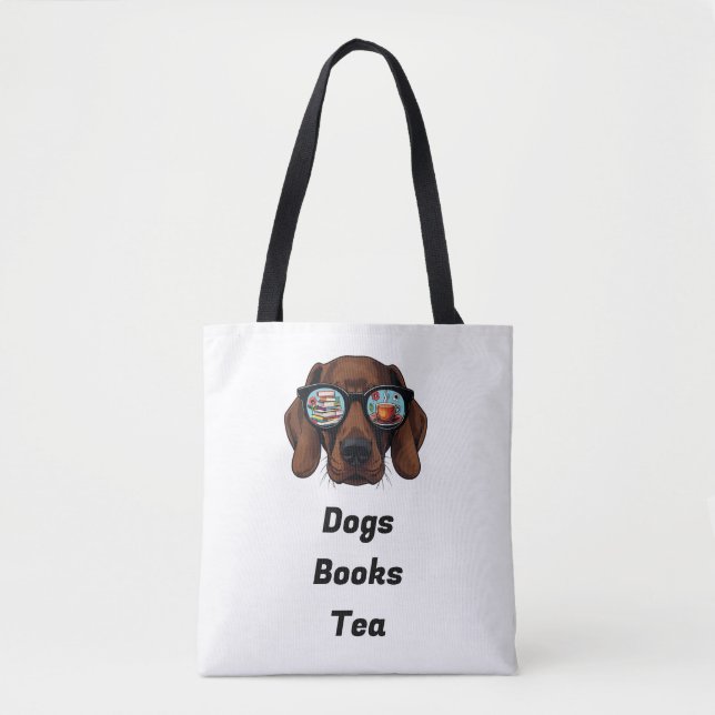 Bolso De Tela Los perros libros de té (Anverso)