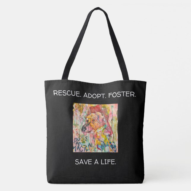 BOLSO DE TELA LOS PERROS SON MÁGICOS (Reverso)