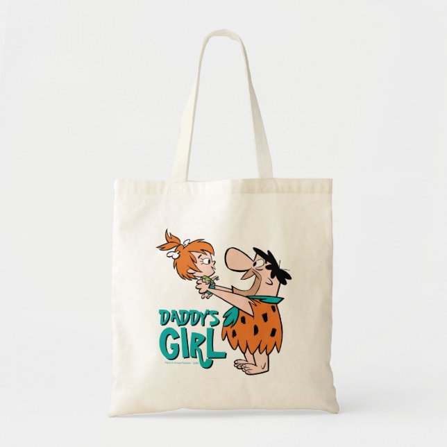 Bolso De Tela Los Picapiedra | Fred & Pebbles - Chica de papá (Frente)