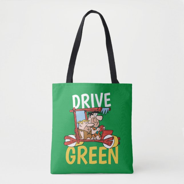 Bolso De Tela Los Picapiedra | Fred y Barney - Drive Green (Anverso)