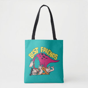 Bolso De Tela Los Picapiedra   Fred y Dino - Los mejores amigos