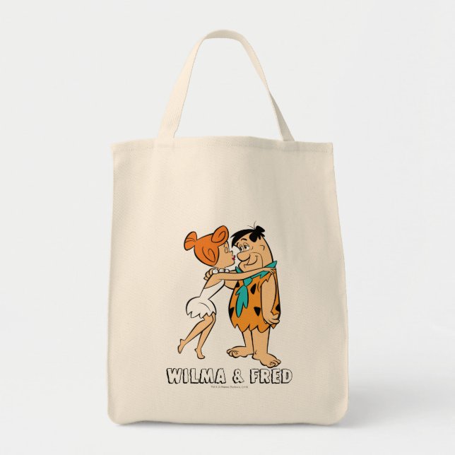 Bolso De Tela Los Picapiedra | Wilma Kissing Fred (Frente)