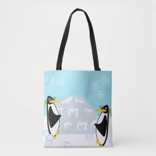 Bolso De Tela Los pingüinos sobre el hielo
