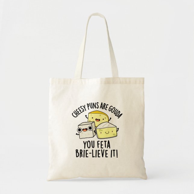 Bolso De Tela Los Puns Quesos Son Gouda, Feta Brie-Lieve. (Frente)