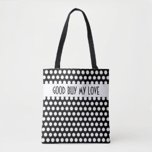 Bolso De Tela Los puntos de Polka son blancos + tu trasero. e id