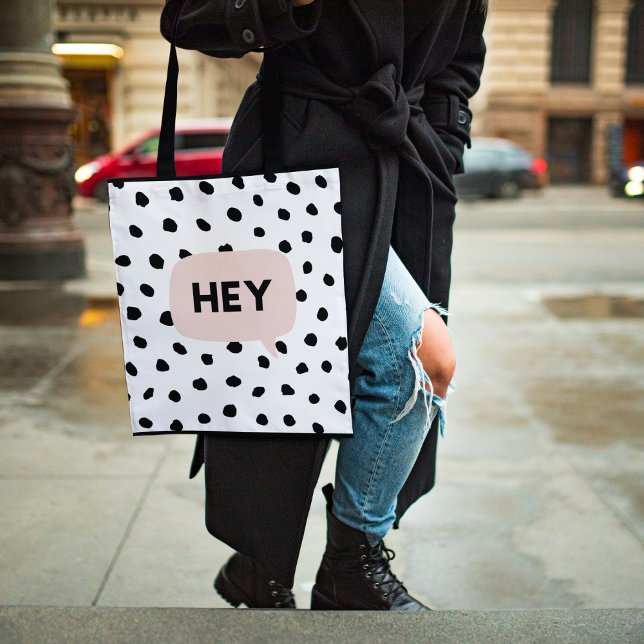 Bolso De Tela Los puntos negros y las burbujas modernos hablan r (Subido por el creador)