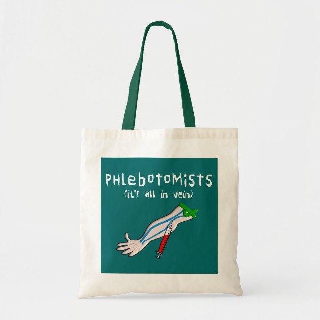 Bolso De Tela Los regalos de Phlebotomist "está todo en vena " (Frente)