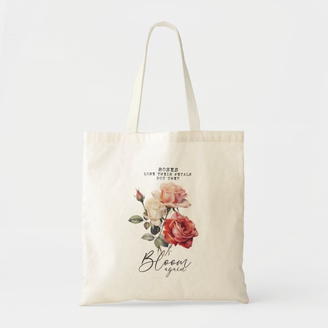 Bolso De Tela Los rosas vuelven a florecer Inspiradores (Frente)