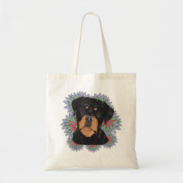 Bolso De Tela Los rottweilers son flores delgadas