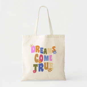Bolso De Tela los sueños se hacen realidad Flor retro Hippie Gro