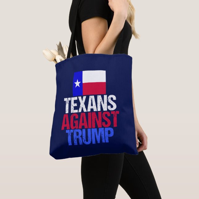 Bolso De Tela Los texanos contra Trump Blue (Detalle)