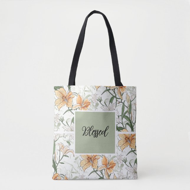 Bolso De Tela Los Tigres Lilies, verde suave, Tote (Anverso)