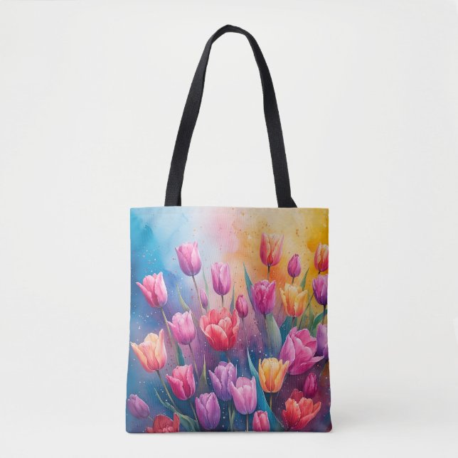 Bolso De Tela Los tulipanes de belleza de la naturaleza (Anverso)