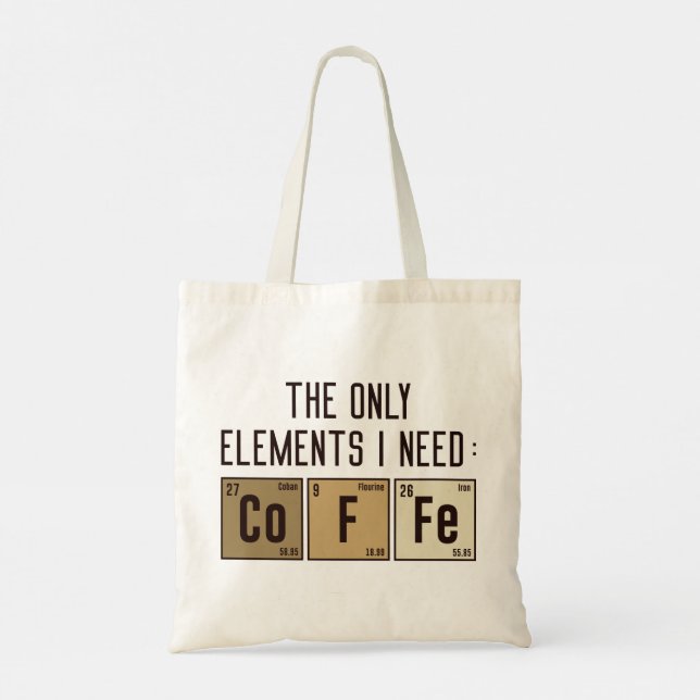 Bolso De Tela Los únicos elementos que necesito (Reverso)