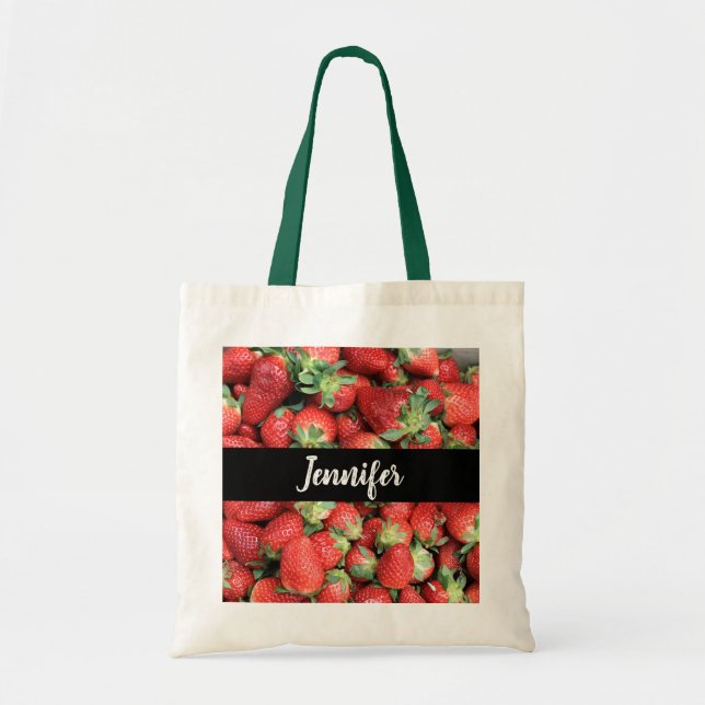 Bolso De Tela Lote de fresas de jugo rojo (Frente)